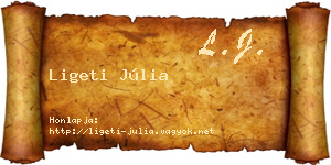 Ligeti Júlia névjegykártya