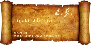 Ligeti Júlia névjegykártya