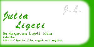 julia ligeti business card